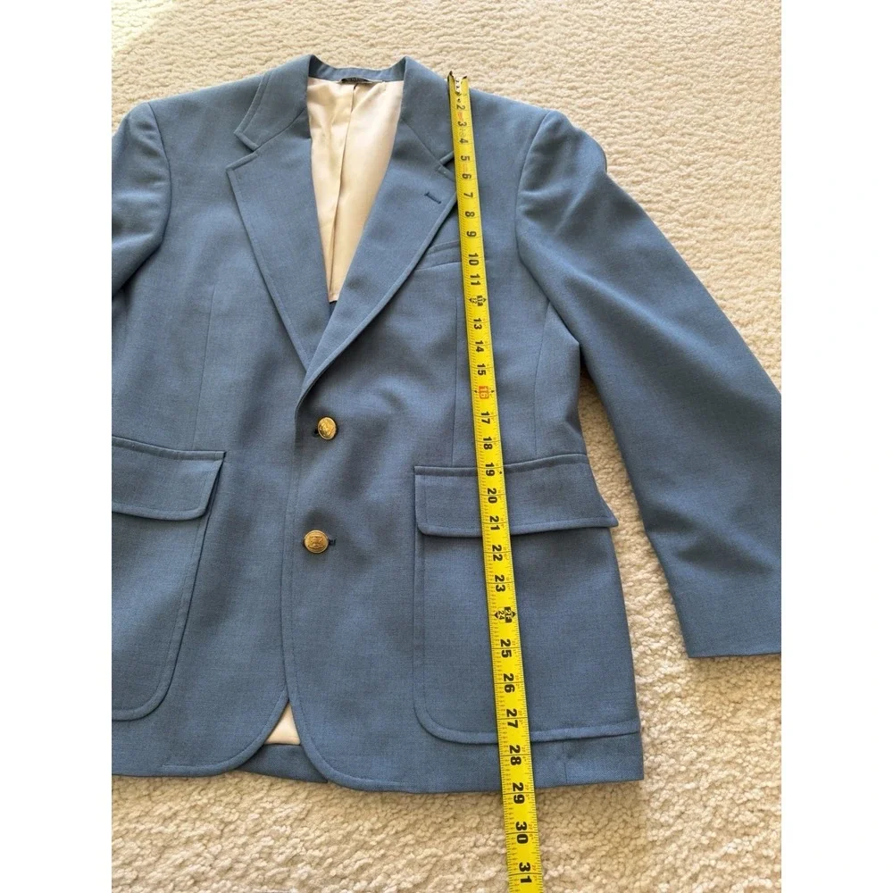 Palm Beach Men's Blue Blazer Two-Button Single Vent Notch Lapel Inner Pockets  M